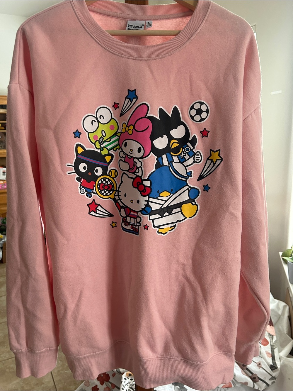 Aeropostale Pink Sanrio Character Graphic Crewneck